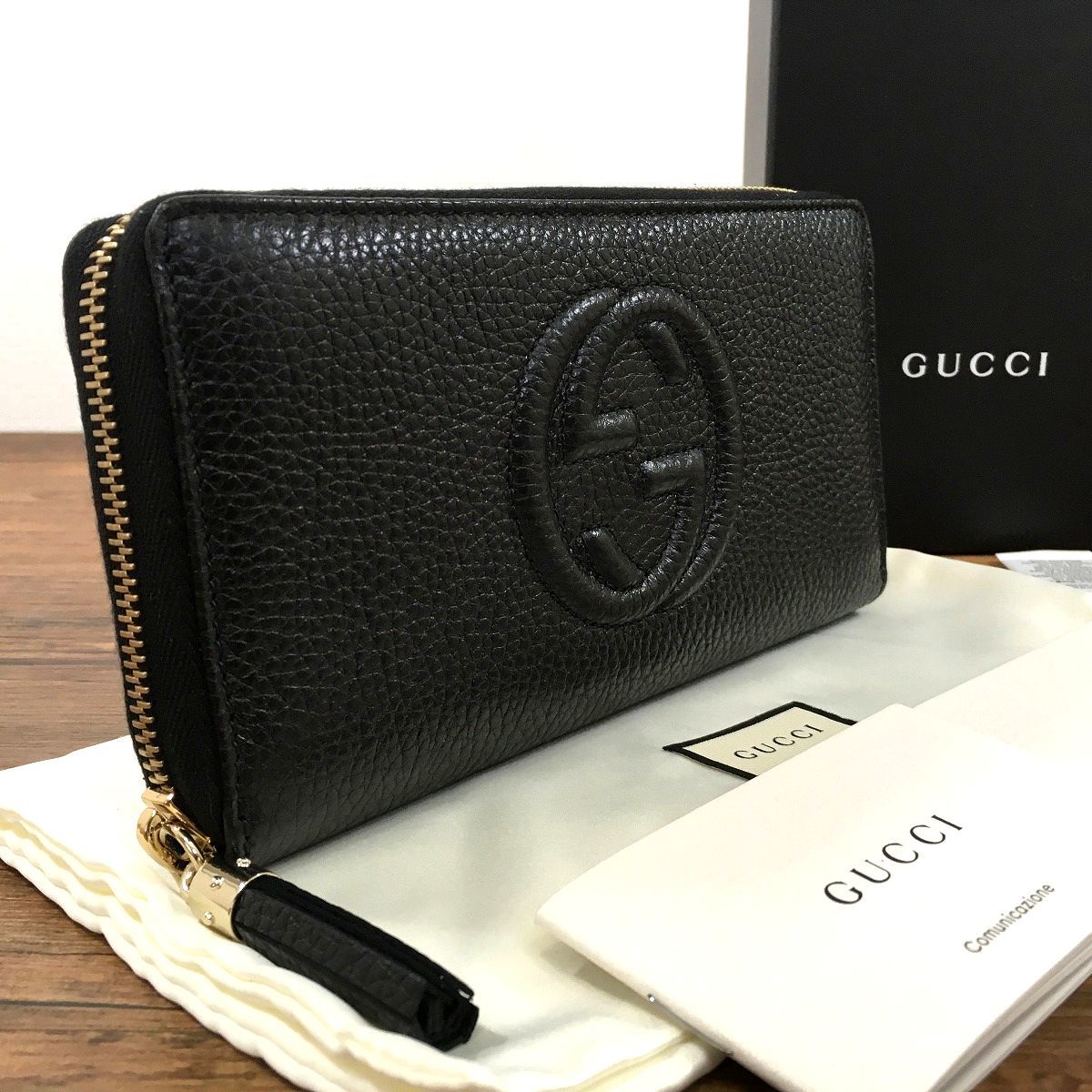 ☆送料無料☆ 未使用品 GUCCI ジップウォレット 598187 ブラック ソーホー フリンジ 箱付き 291