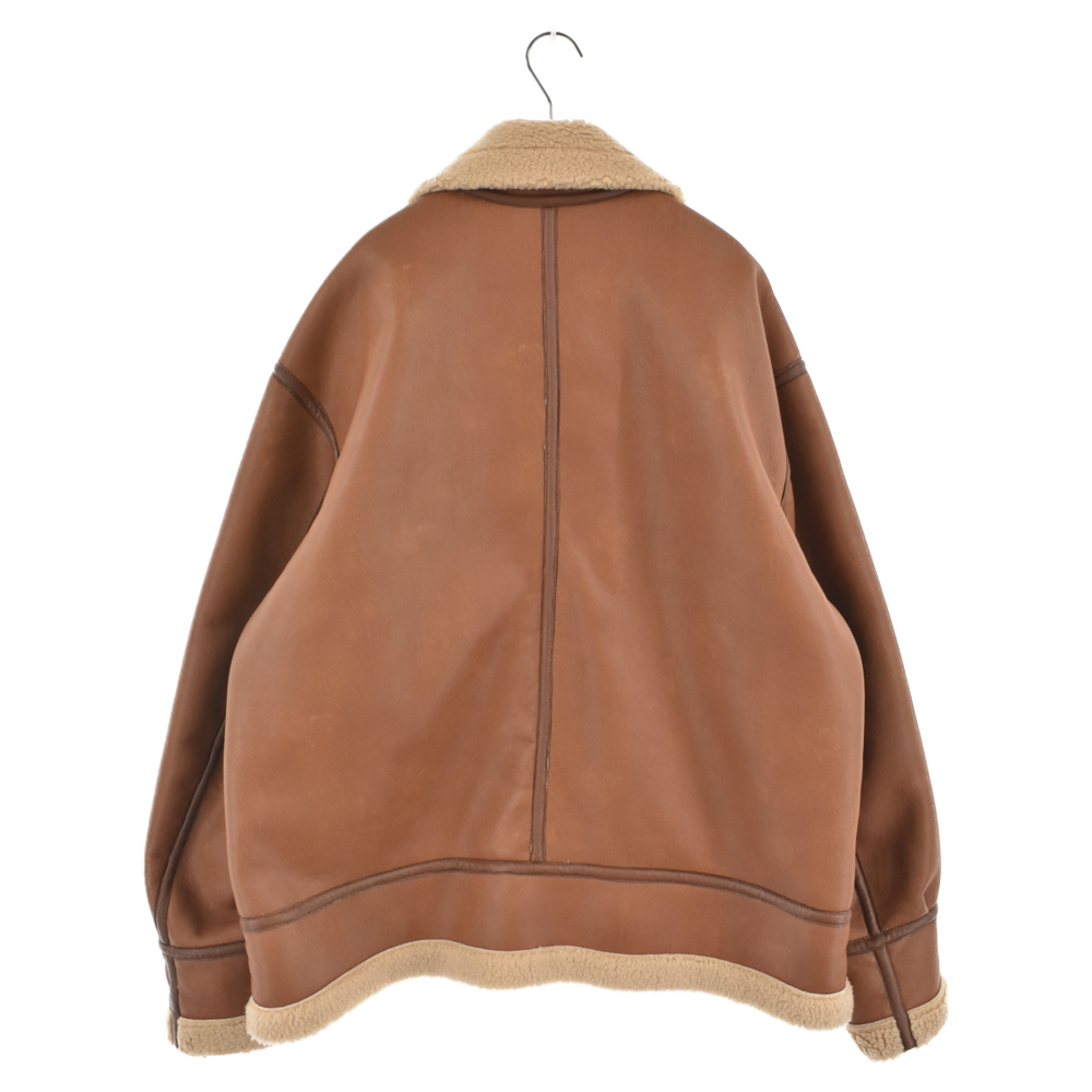 CURLY&Co カーリー リバーシブルボアレザージャケット ブラウン レザー