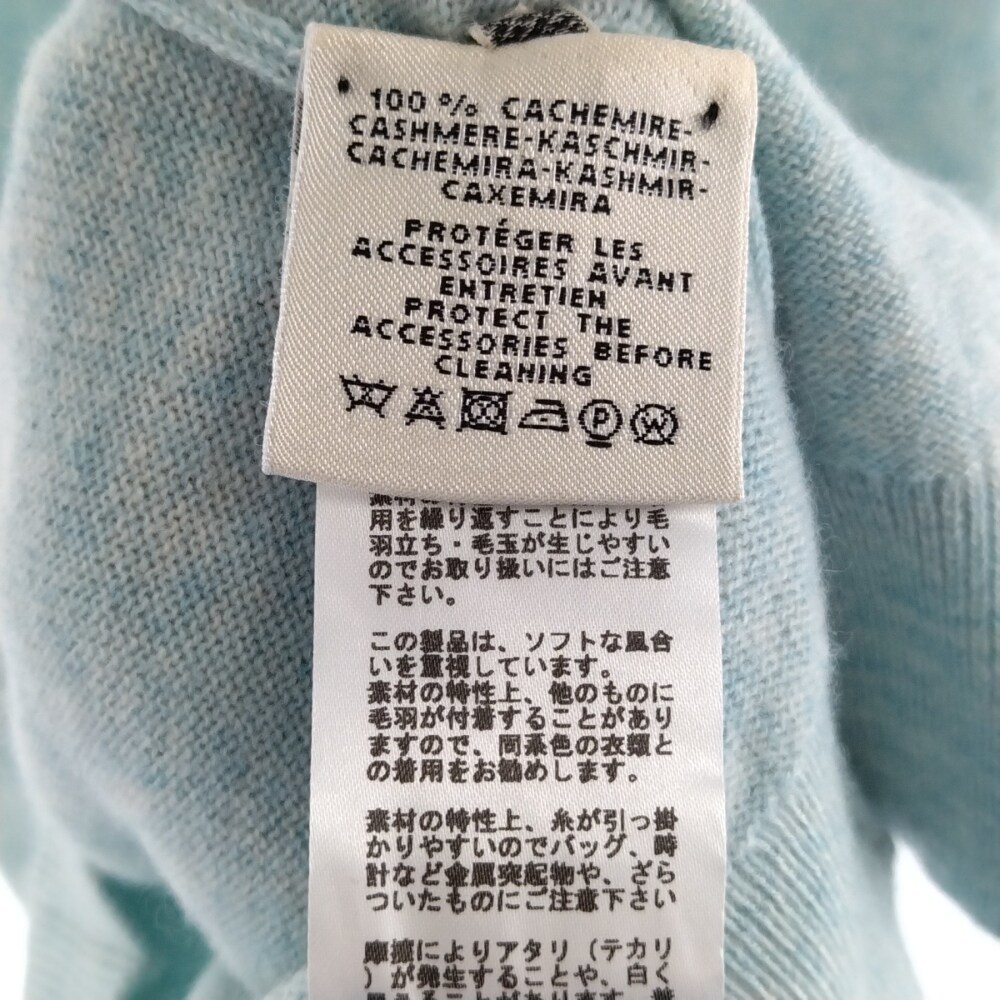 HERMES エルメス カシミア 半袖ニットセーターシャツ グリーン