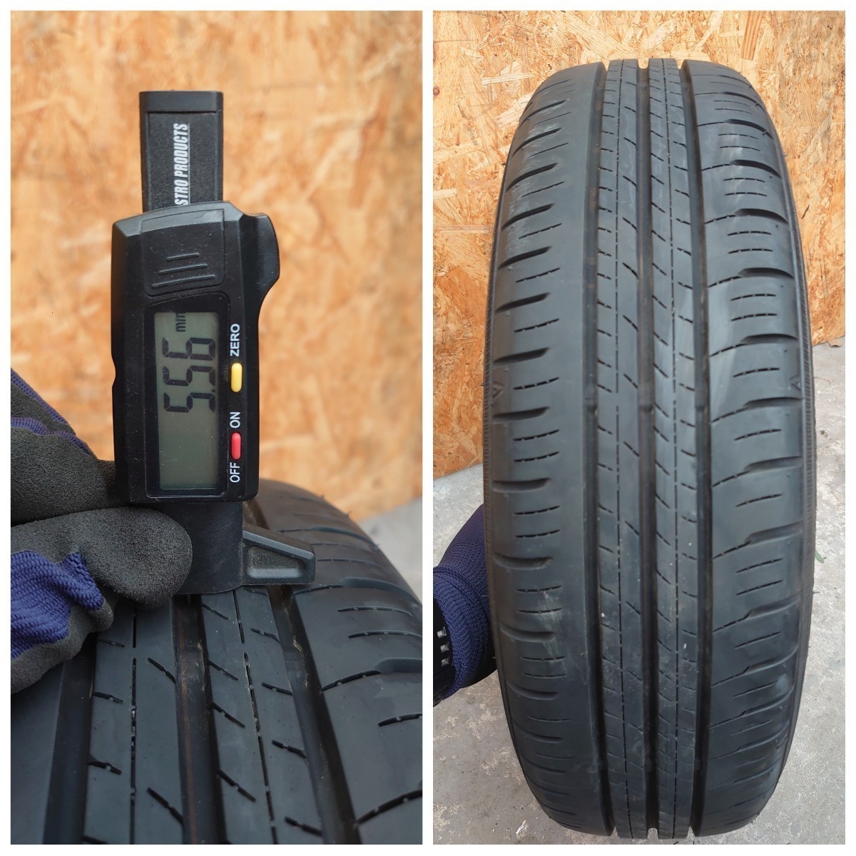 送料無料【バリ山】155/65R14 DUNLOP ENASAVE EC300+ 21年製造 夏