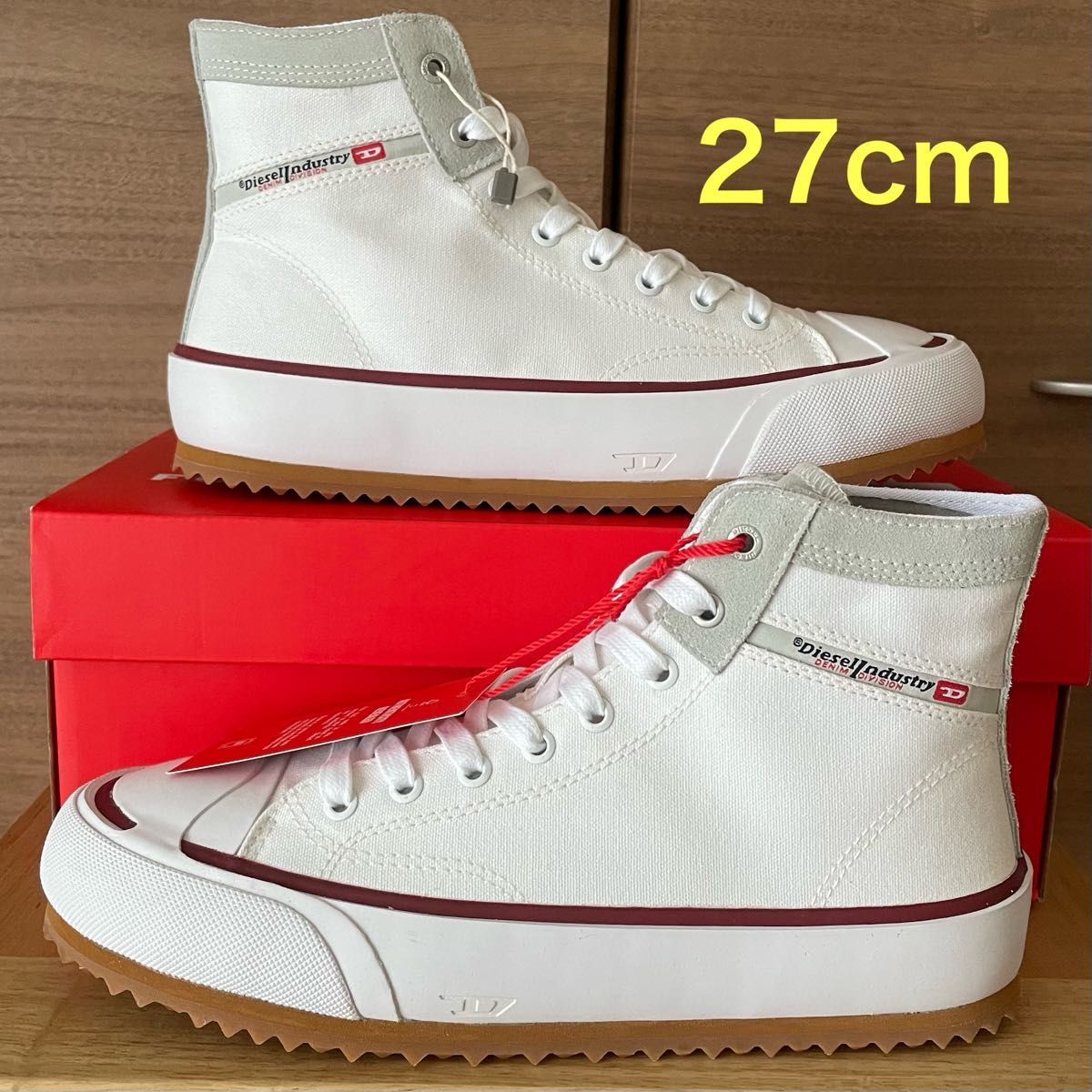 ディーゼル DIESEL スニーカー ハイカット ホワイト 27cm