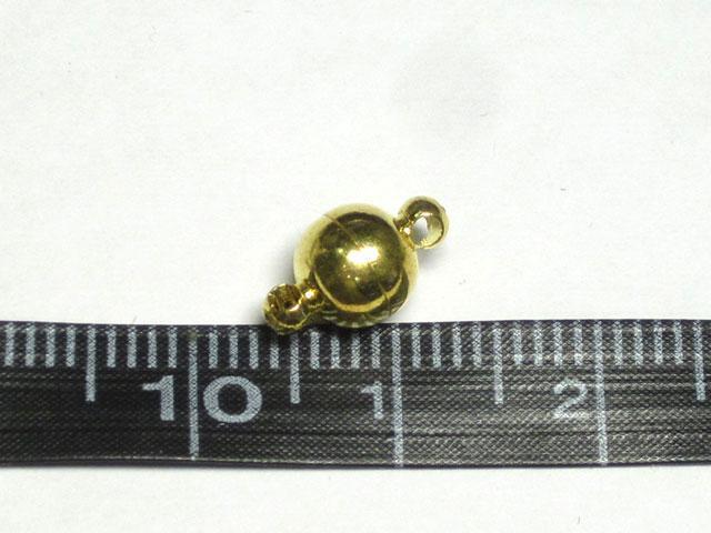 マグネットクラスプ ラウンド ゴールド 約11×6mm 【10個】 磁石 留め具 留具 6001473_画像2