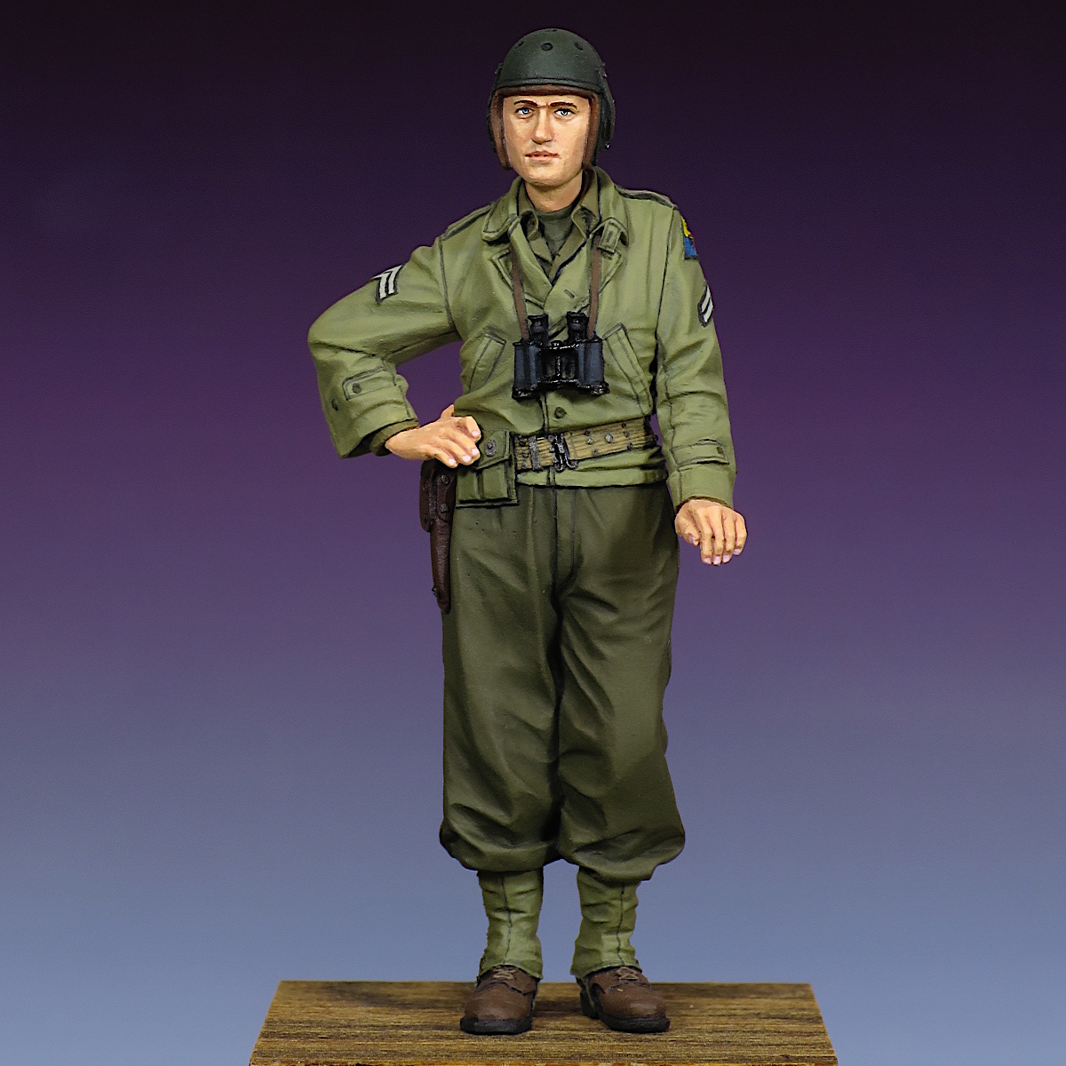 [172] 完成品 1/35 フィギュア WW2 アメリカ軍 アメリカ兵 陸軍 戦車兵 M4シャーマン コマンダー 欧州戦線 Painted and Built Figure 50mm_画像3