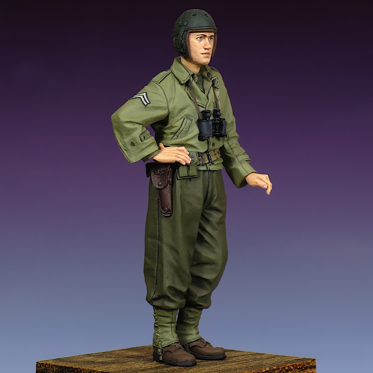 [172] 完成品 1/35 フィギュア WW2 アメリカ軍 アメリカ兵 陸軍 戦車兵 M4シャーマン コマンダー 欧州戦線 Painted and Built Figure 50mm_画像6