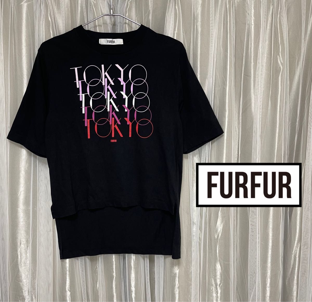 FURFUR ファーファー 日本製 テールカットTシャツ ブラック
