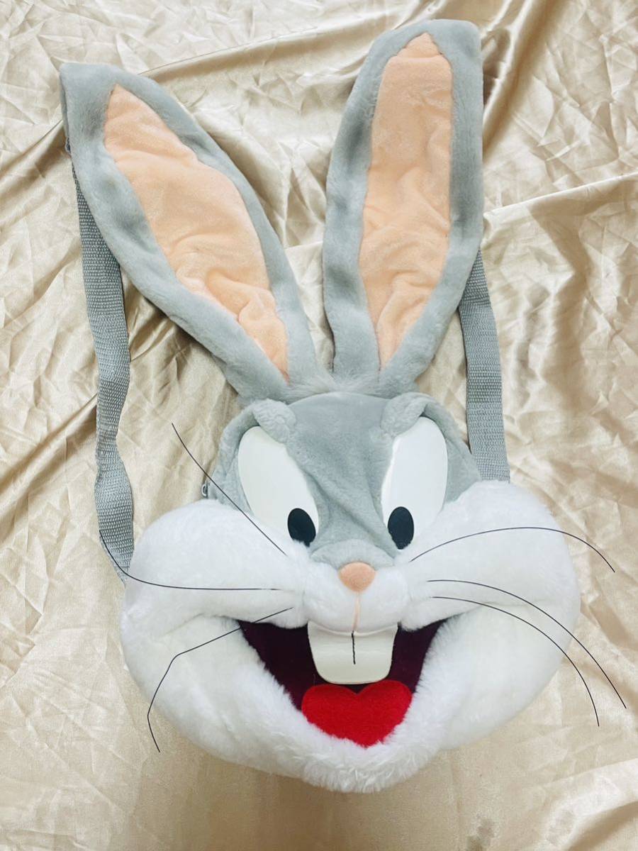 入手困難 希少 バックパック 90年代 ビンテージ ワーナー Bugs Bunny バックスバニー 可愛い　当時物ぬいぐるみ バッグ