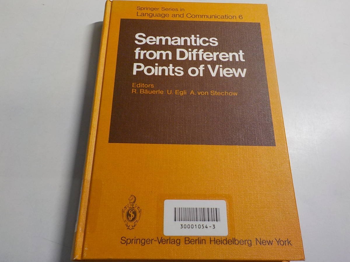 e384[洋書]◇Semantics from Different Points of View (Springer Series in Language and Communication) (ク)_画像1