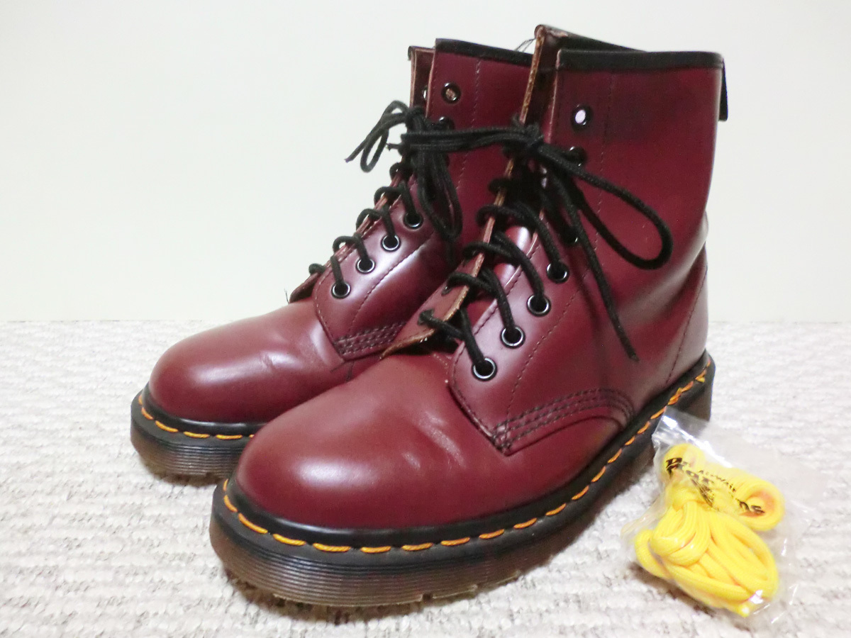 ♪着用極少 英国製 Made in England Dr.Martens 8holes Plain Toe BROWN ドクターマーチン 8アイレット プレーントウ 茶 UK5.5 ♪_画像1