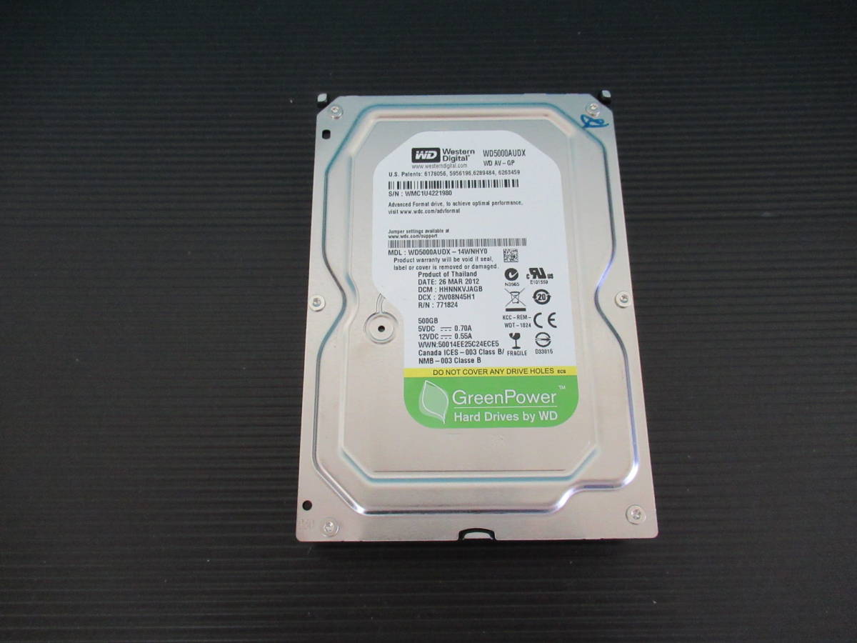 ◇◇【送料無料・DIGA・換装用HDD 500GB☆交換/修理】 WDC WD5000AUDX