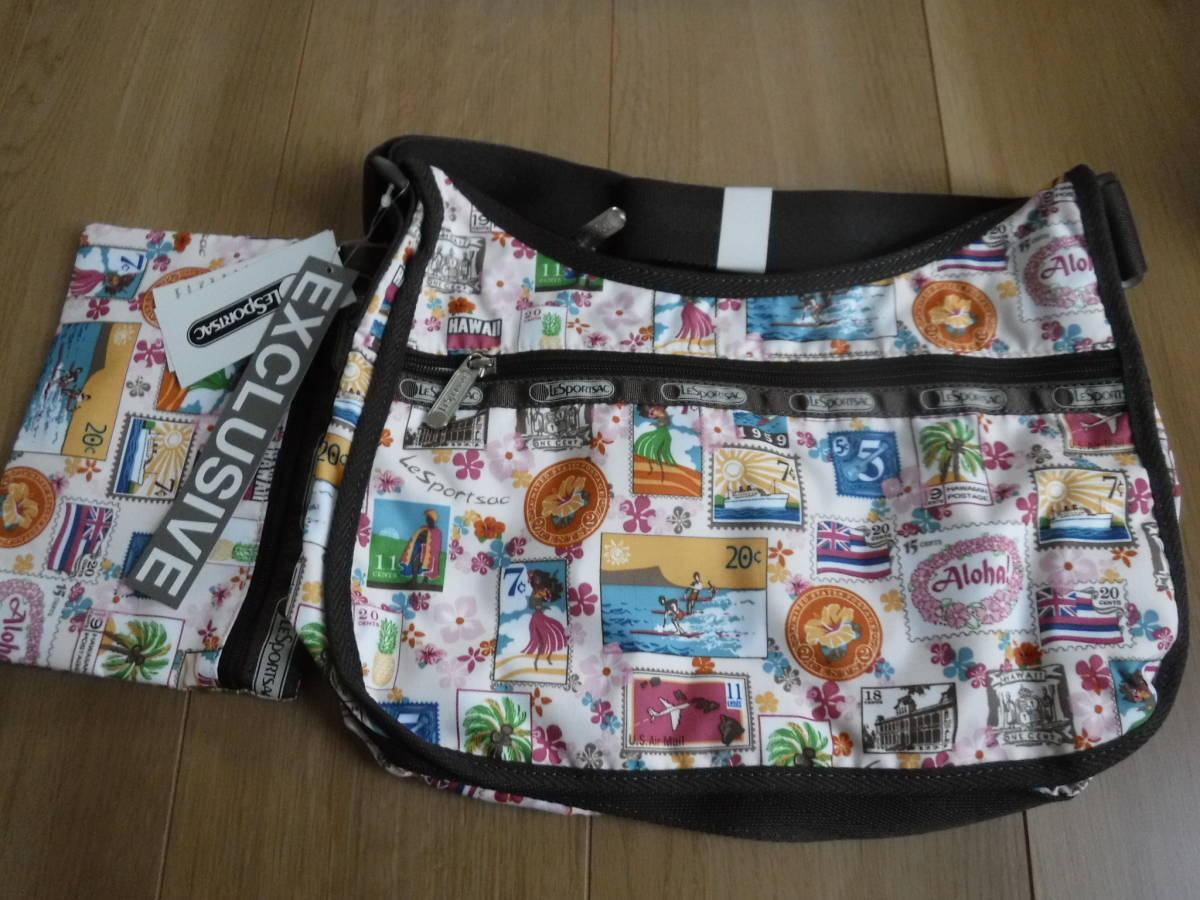 税不要特価 新品タグ・ポーチ付!LESPORTSAC レスポートサック ハワイ限定 レイアロハ ショルダーバッグ クラシックホーボー♪②