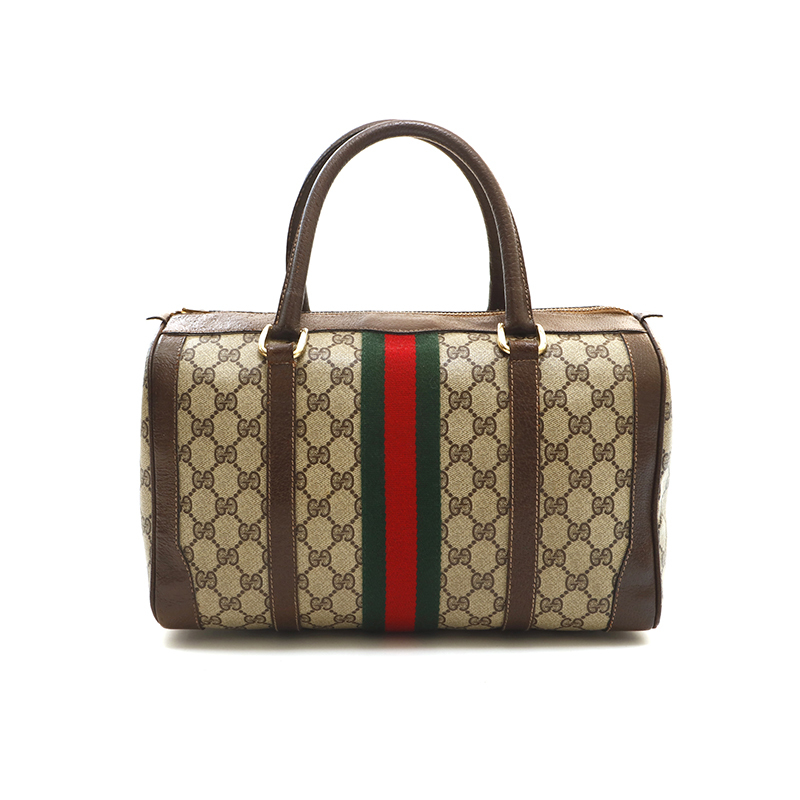 グッチ GUCCI ボストンバッグ GGスプリーム シェリーライン ブラウン