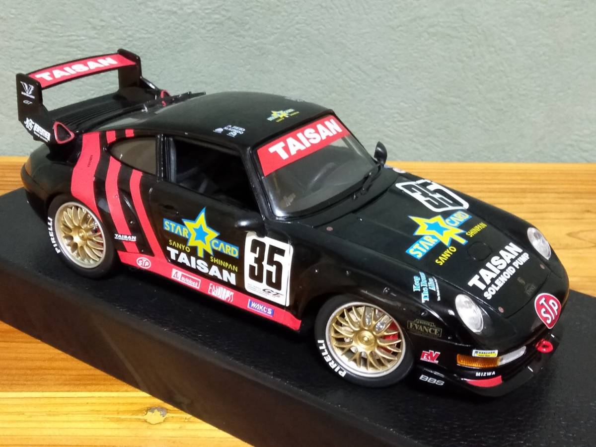 希少1/18 アンソン 30327-W ポルシェ 911 GT2 WRC 日本選手権 リード35_画像6