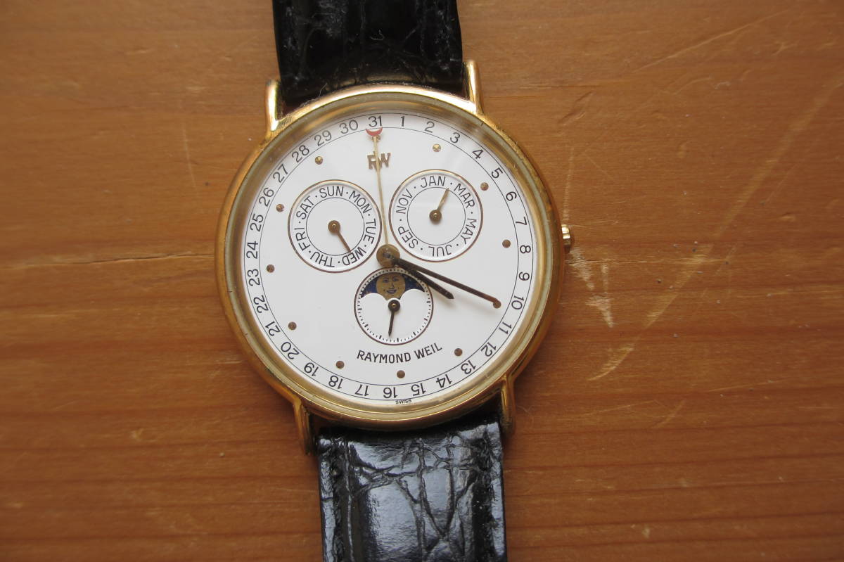 レイモンド ウィル Ref 5483 ムーンフェイズ トリプルカレンダー Raymond Weil Mens Quartz Triple Date Moon Phase Watch 5483 の画像1