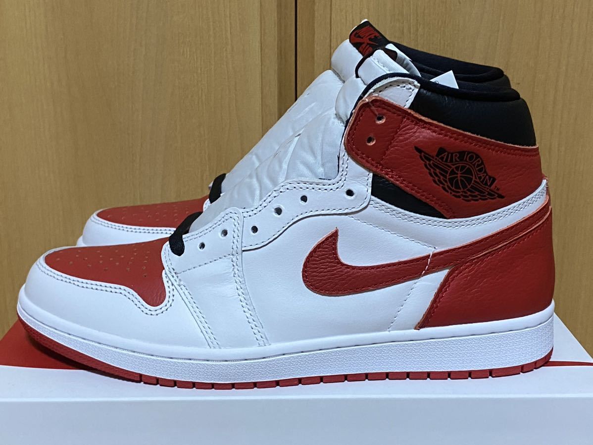 ☆新品 国内正規品 NIKE AIR JORDAN 1 RETRO HIGH OG HERITAGE 555088-161 US9.5 27.5cm WHITE UNIVERSITY RED ナイキ エアジョーダン 1