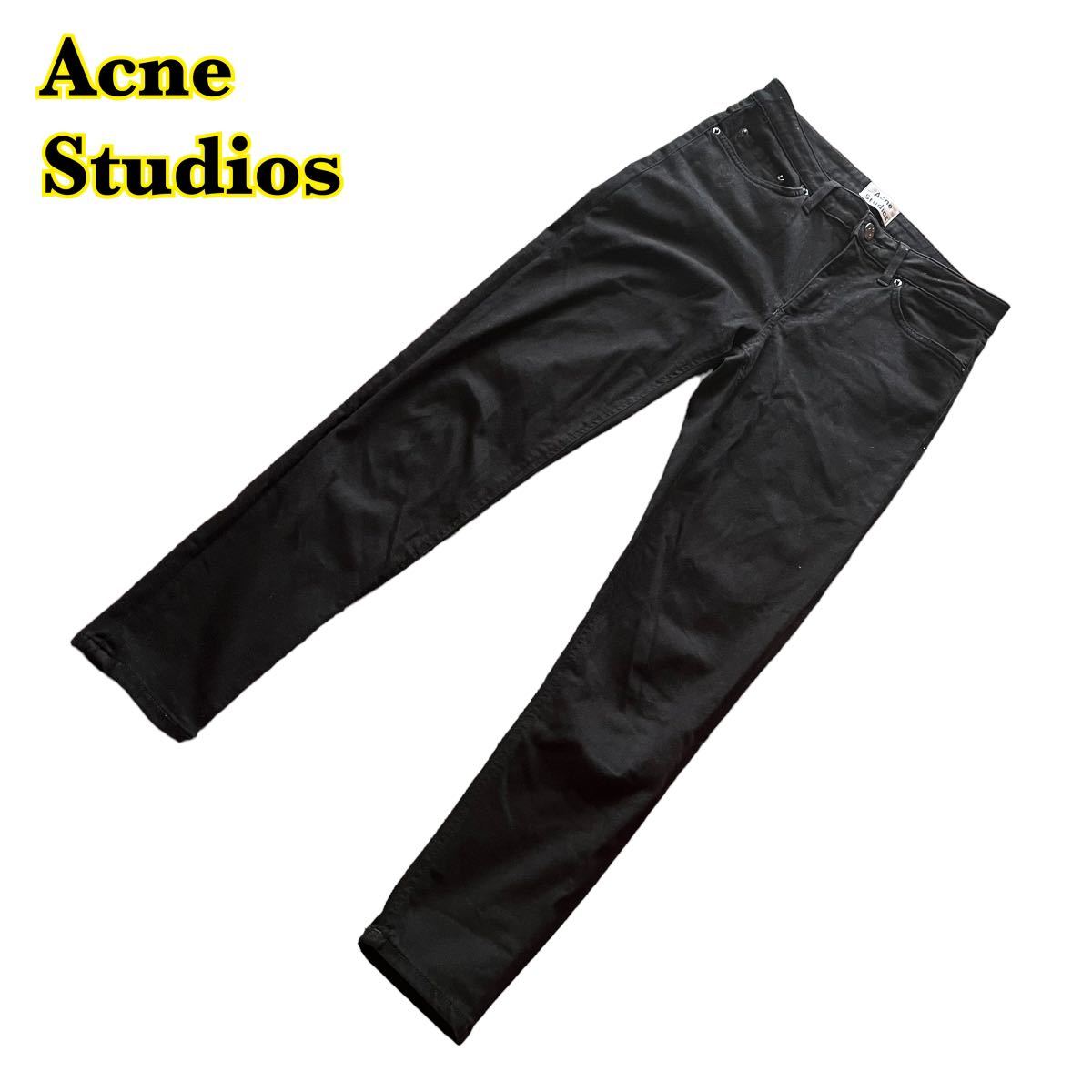 Acne Studios アクネストゥディオス　ロングパンツ　黒　レディース　28/30サイズ　【AY1173】_画像1