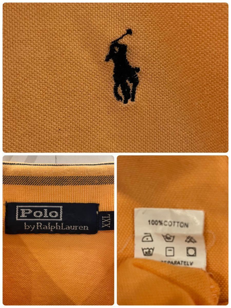 POLO RALPH LAUREN ポロ　ラルフローレン　半袖ポロシャツ ワンポイント刺繍　オレンジ系　メンズ　XXLサイズ　【AY1120_画像10