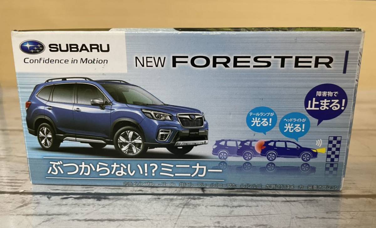 23A06-07N:ぶつからないミニカー SUBARU NEW　FORESTER　ブルー　非売品　ノベルティー　コレクター　コレクション_画像1