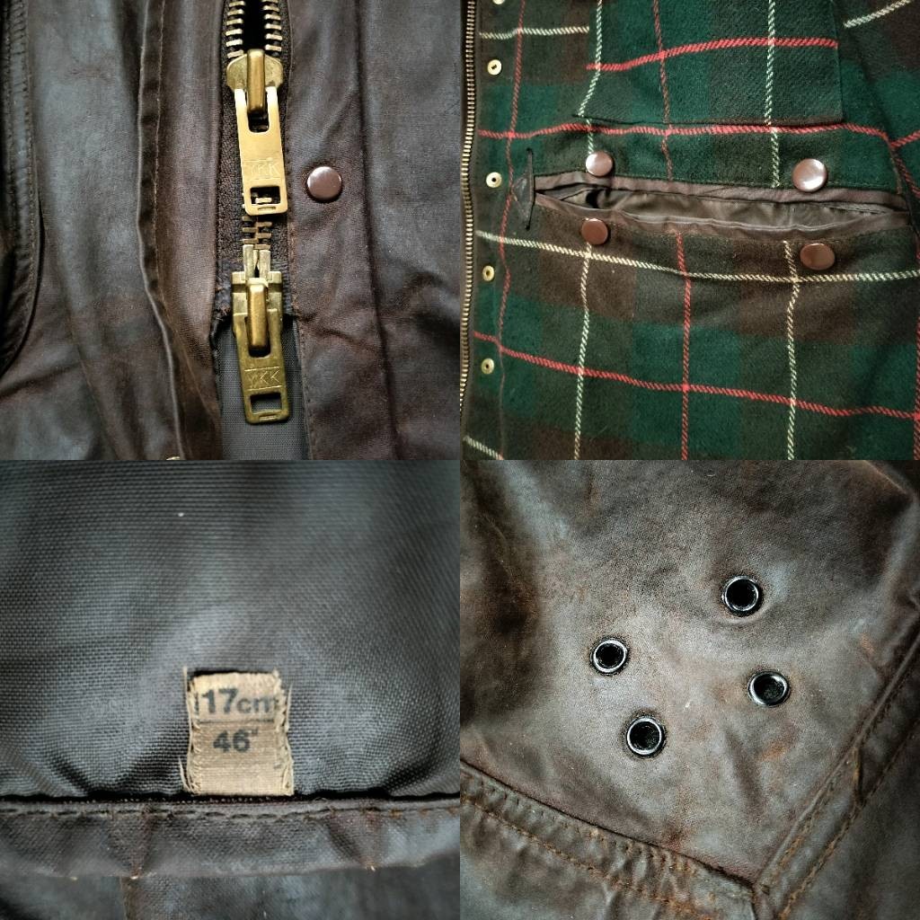 80s 1crest Barbour northumbria c46 ブラウン バブアー ノーザン