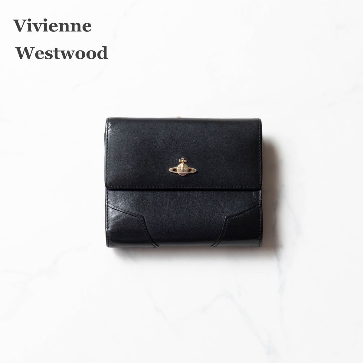 美品】Vivienne Westwood 三つ折り財布 がま口 オーブ ブラック 