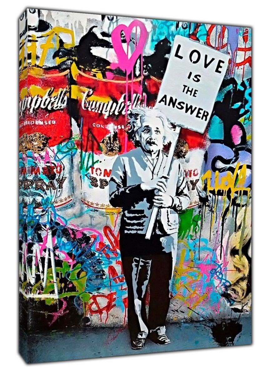 バンクシー Banksy アインシュタイン 高級 キャンバス アート パネル