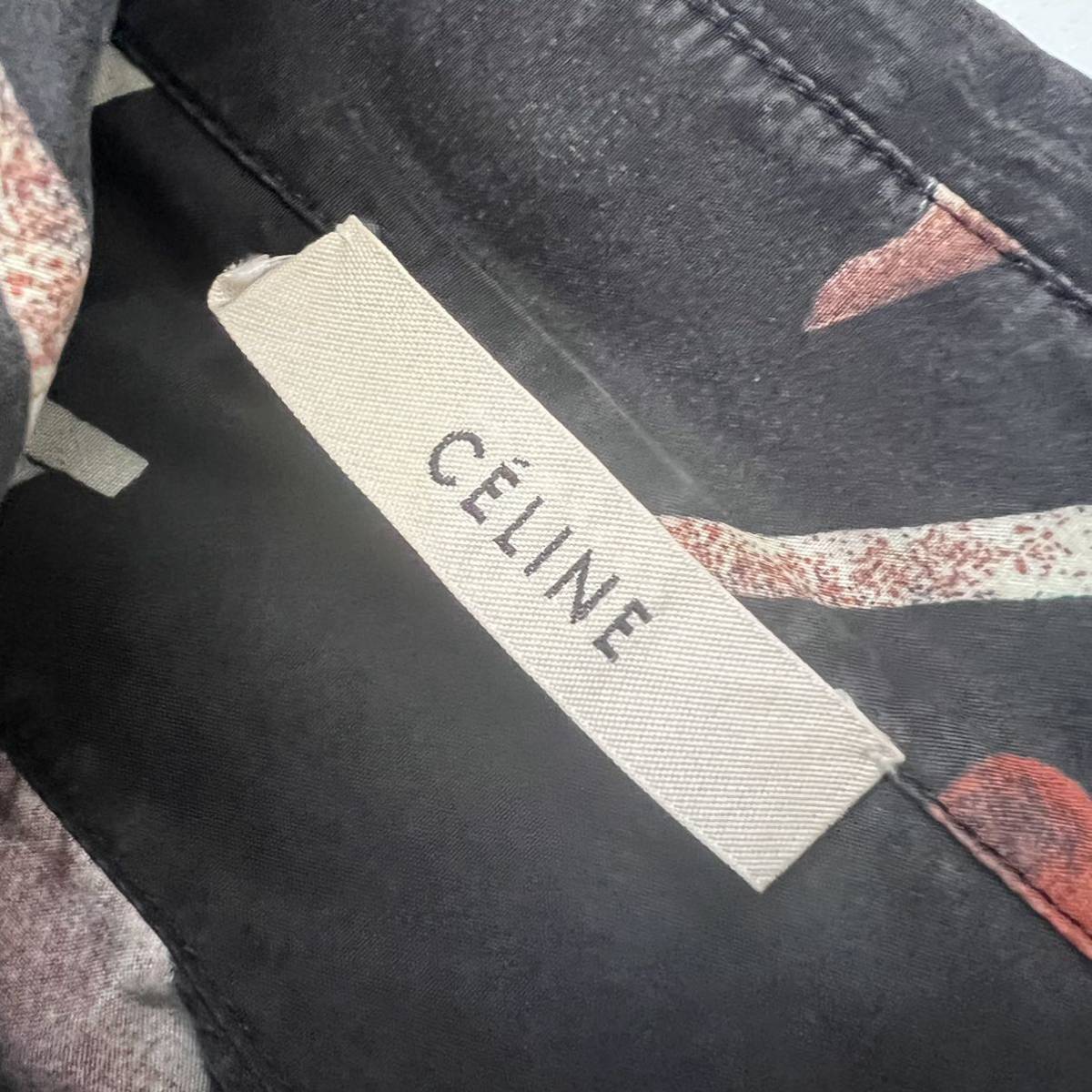 【送料無料】celine セリーヌ　総柄　シャツ　レディース　シルク100% 36 和柄　長袖　近年モデル