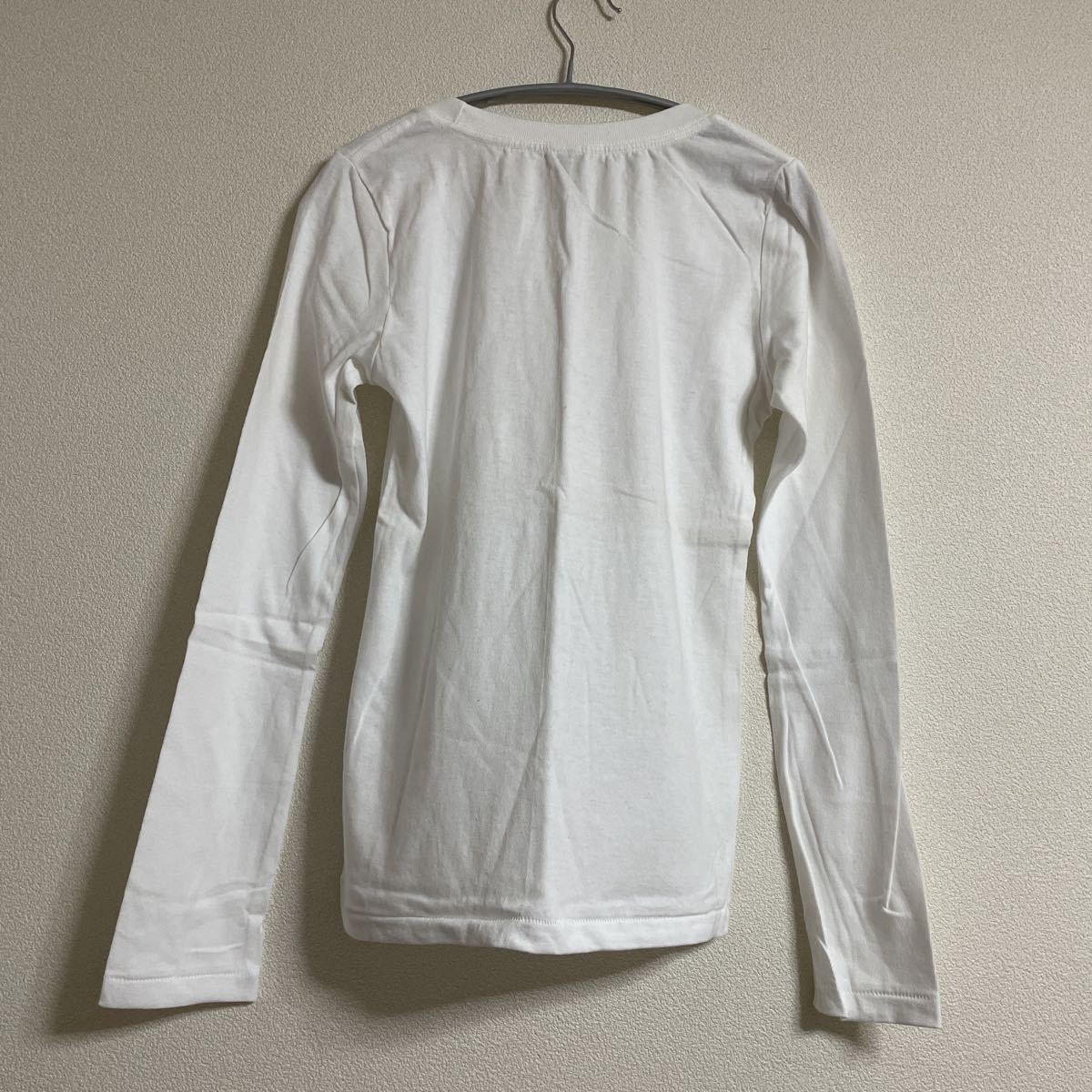 新品 難有 長袖Tシャツ トップス M ホワイト白 未使用 インナー 綿100% コットン 無地_画像3