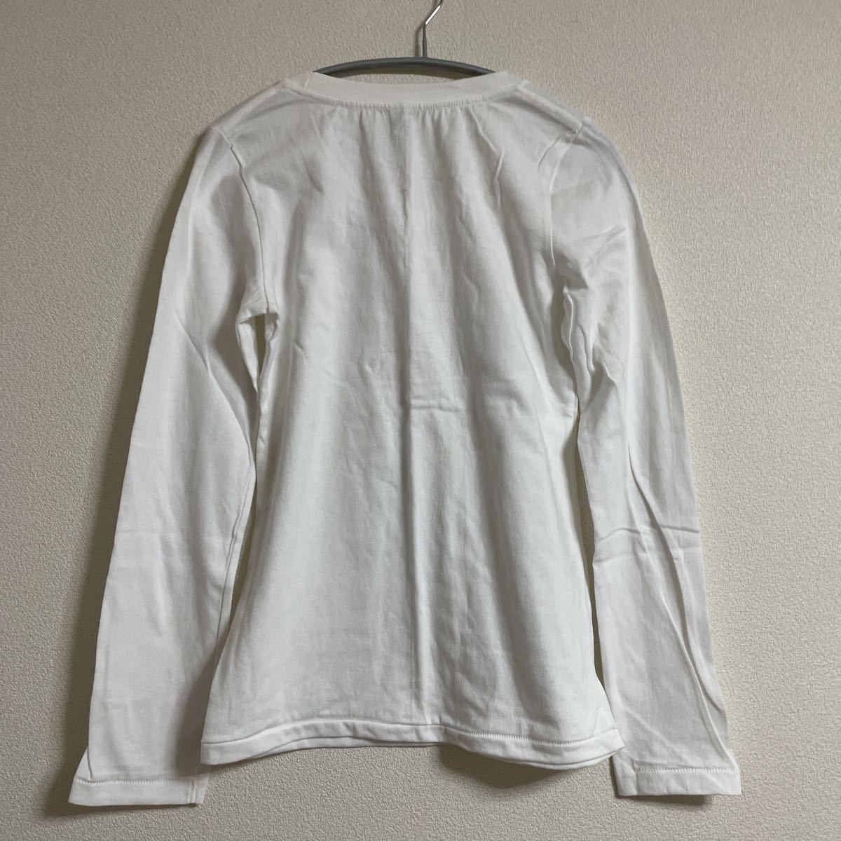 難有新品 長袖Tシャツ トップス M ホワイト白 未使用 インナー 綿100% コットン 無地_画像3