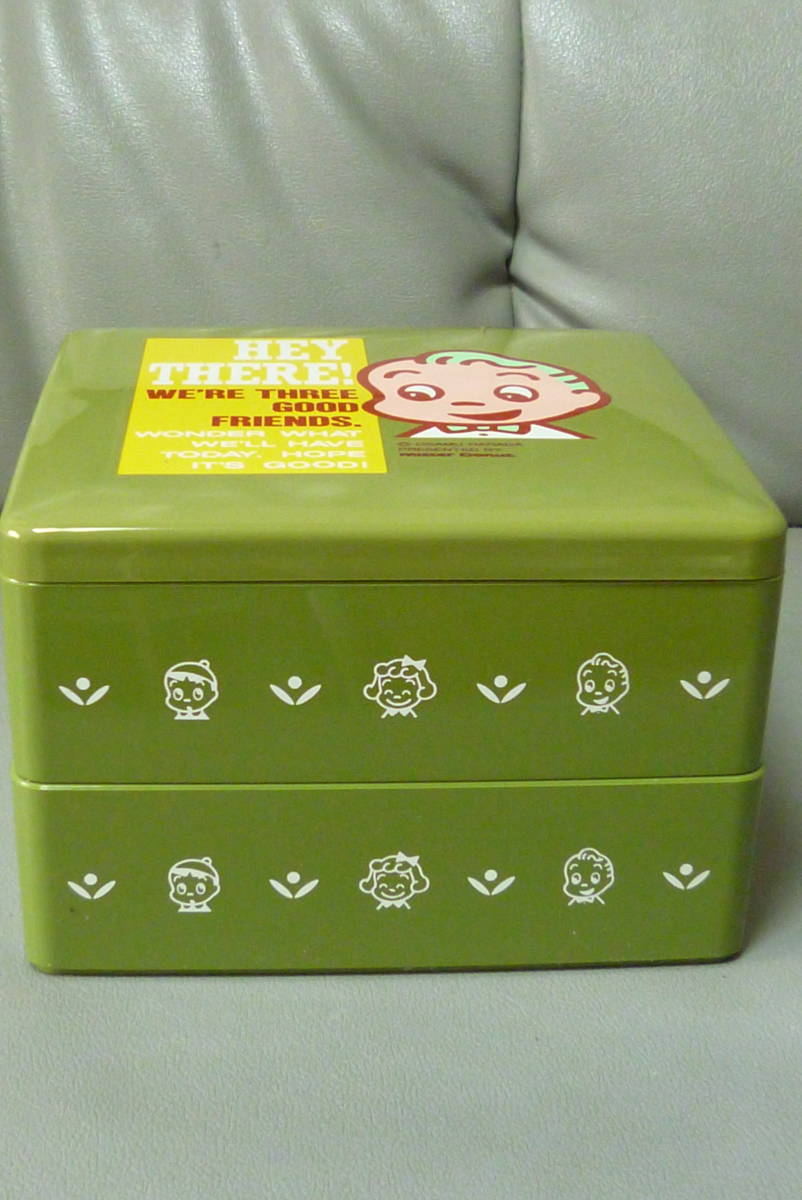  new goods unused not for sale Mister Donut o Sam two -step type . lunch box 13.5×13.5×9.0cm letter pack post service shipping 