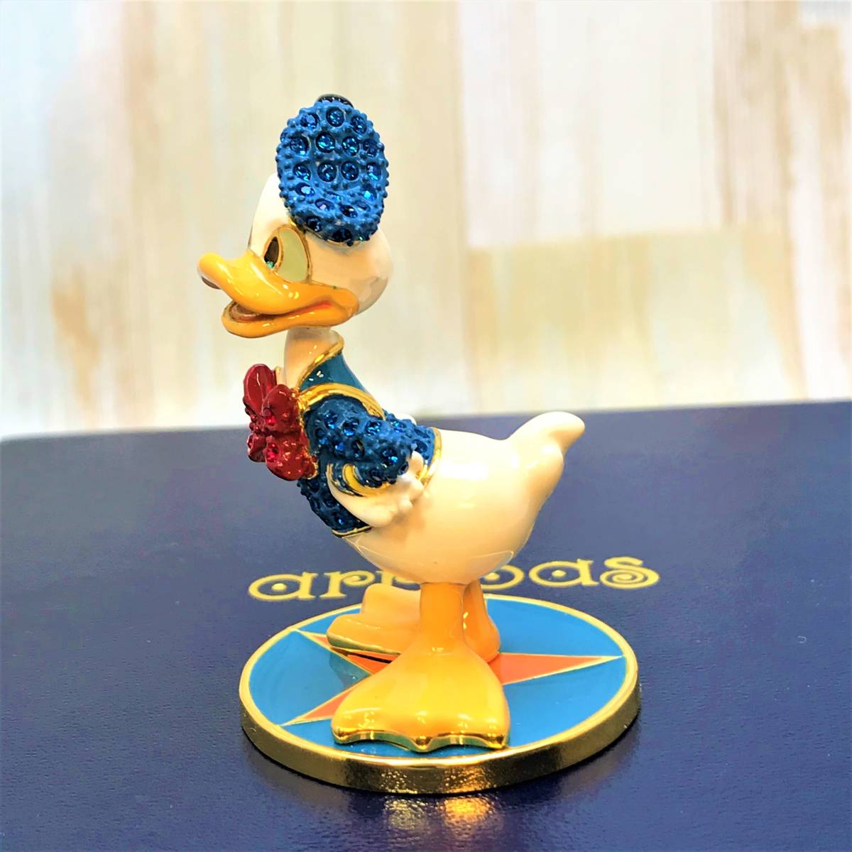 レア★ドナルドダック フィギュア Donald Duck アリバス・ブラザーズ スワロフスキー 金属製★ディズニー Disney TDL シンデレラ城