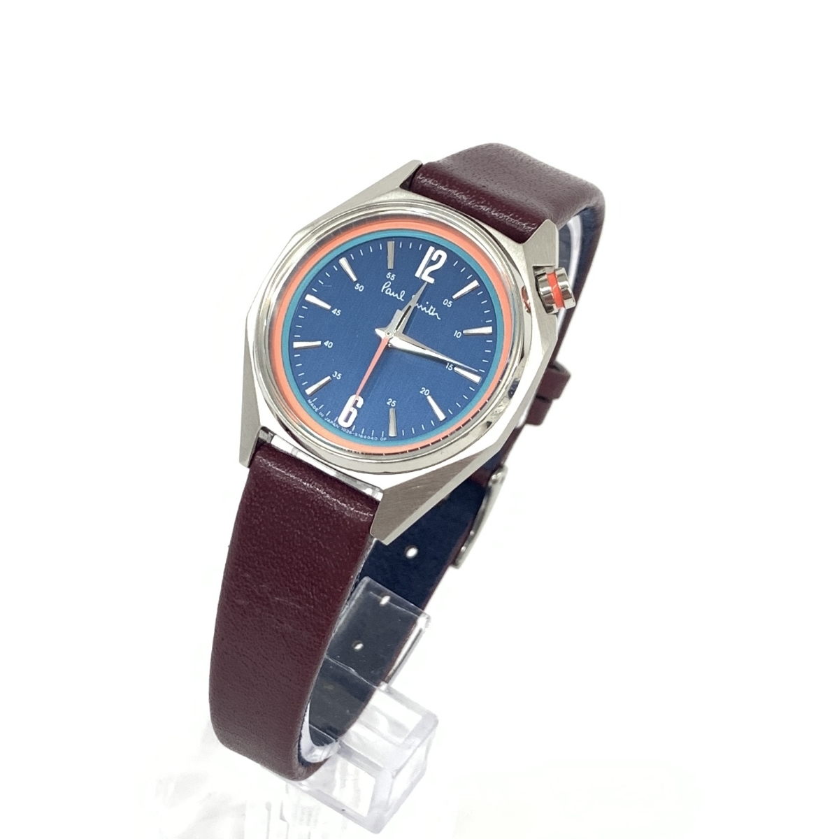 美品◆Paul Smith collection ポールスミス コレクション 腕時計 クオーツ◆1036-s119685 シルバーカラー/ボルドー レディース