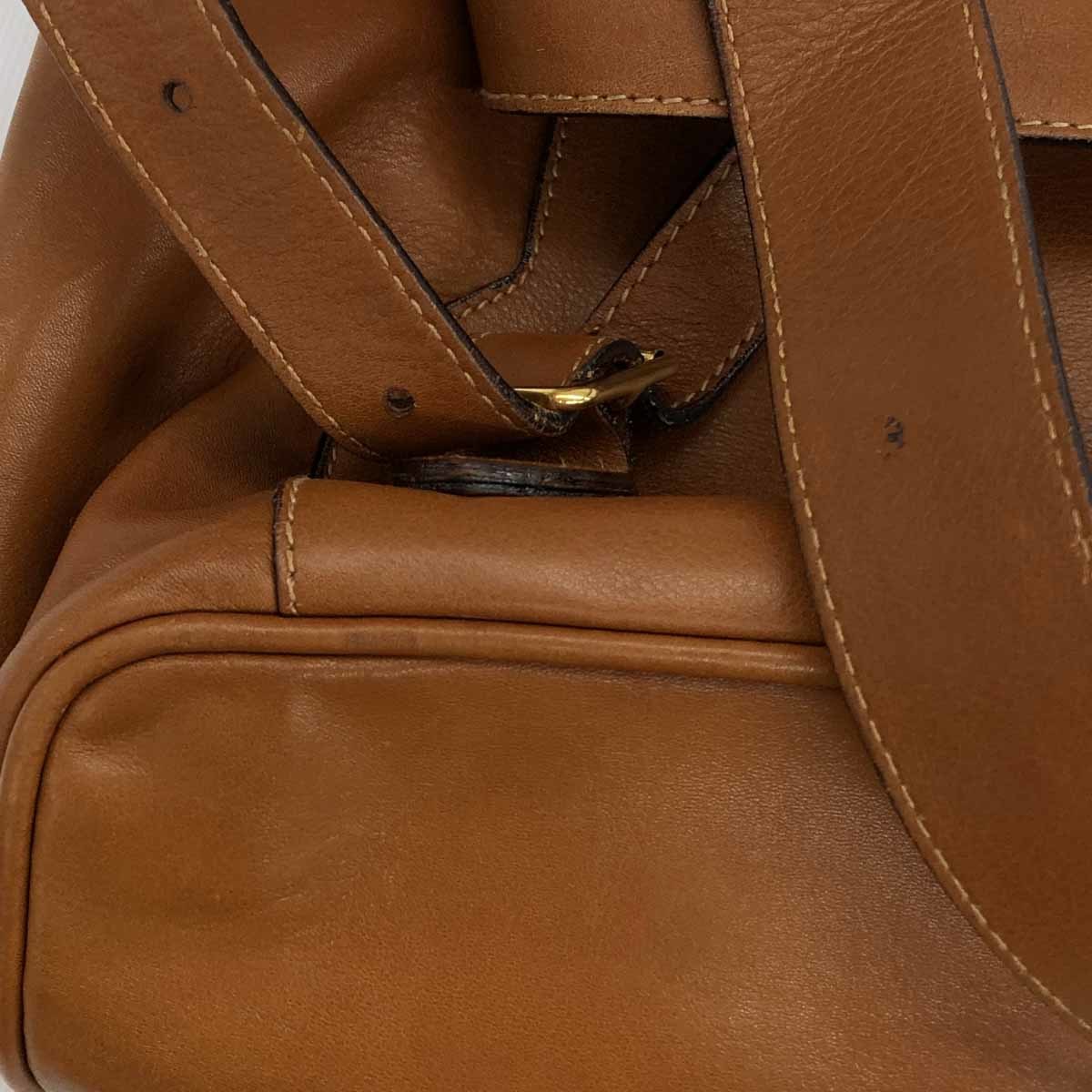 ◇GUCCI グッチ バンブーリュック◇ キャメルブラウン レザー