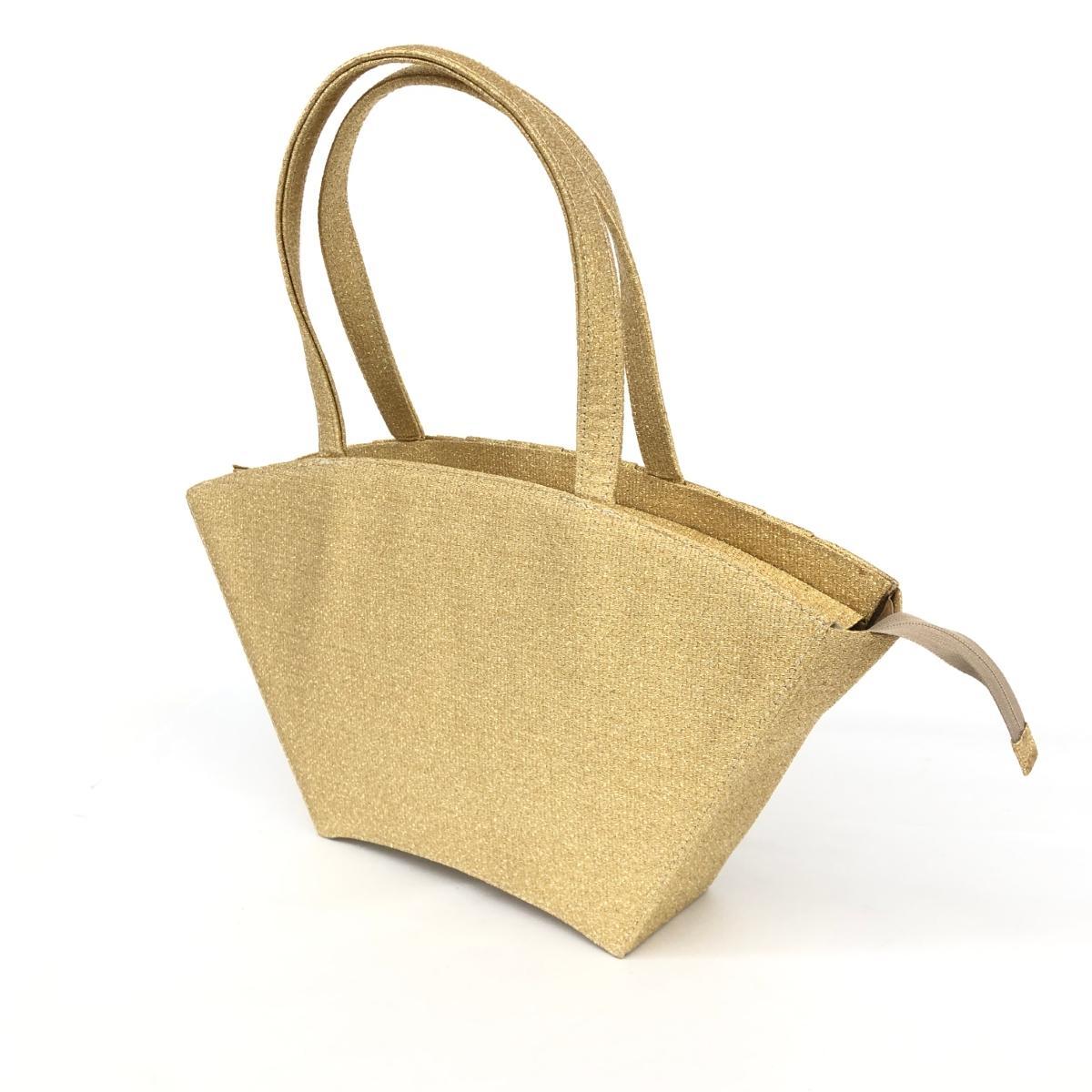 優先配送 和装小物 美術織物 龍村光峯 ゴールドカラー 扇ハンドバッグ