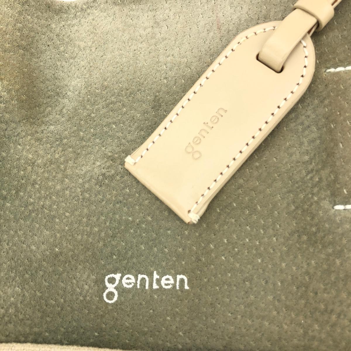 ◆genten ゲンテン トートバッグ◆ ベージュ レディース bag 鞄　スエード ロゴ刺繍_画像8