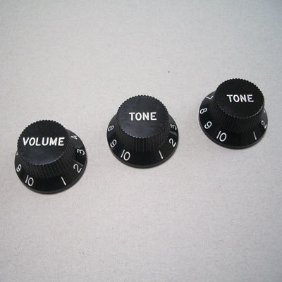 Montreux Strat 1V2T knob set Black(3) #818 コントロールノブ・インチ/ミリ兼用 日本全国送料無料！_画像1