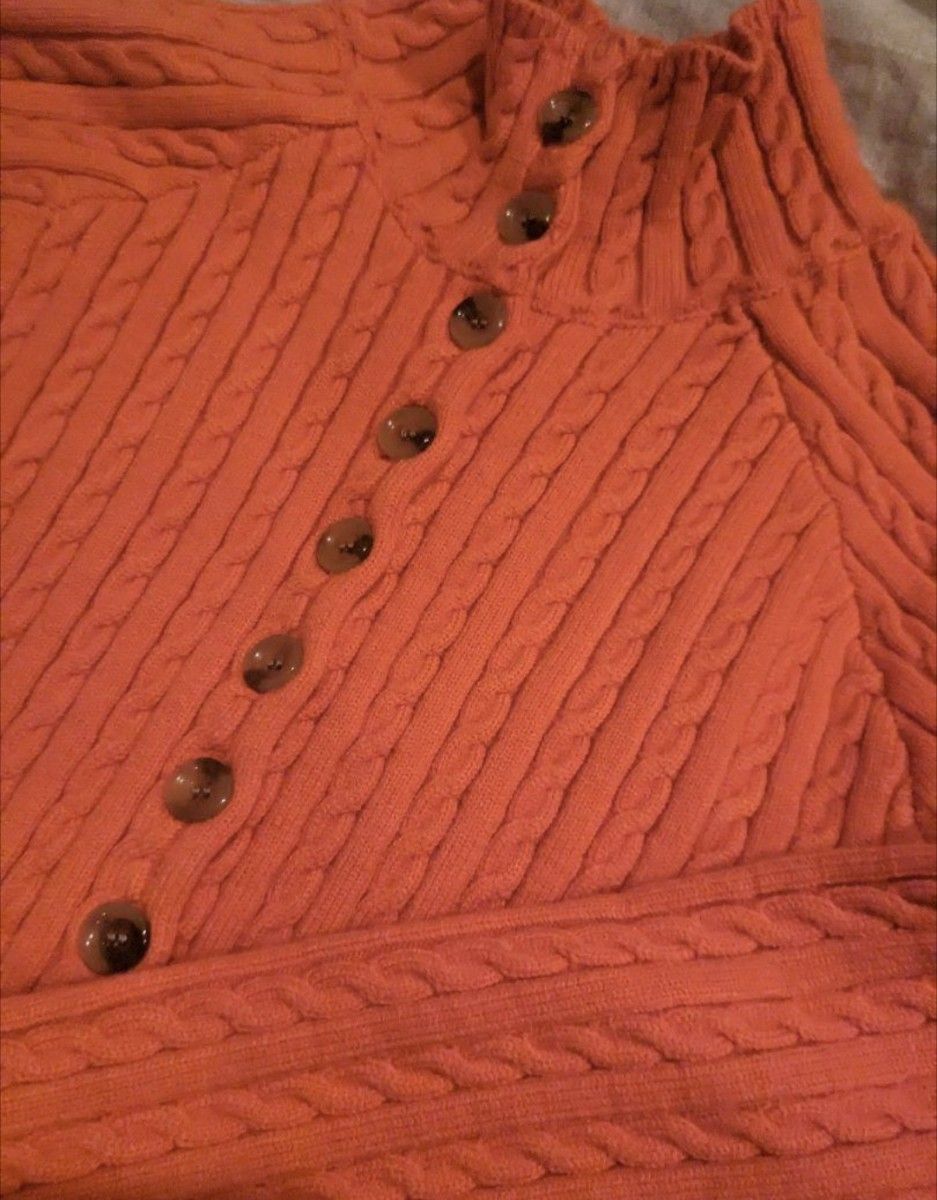 2WAY MINI CABLE KNIT CARDIGAN オレンジ