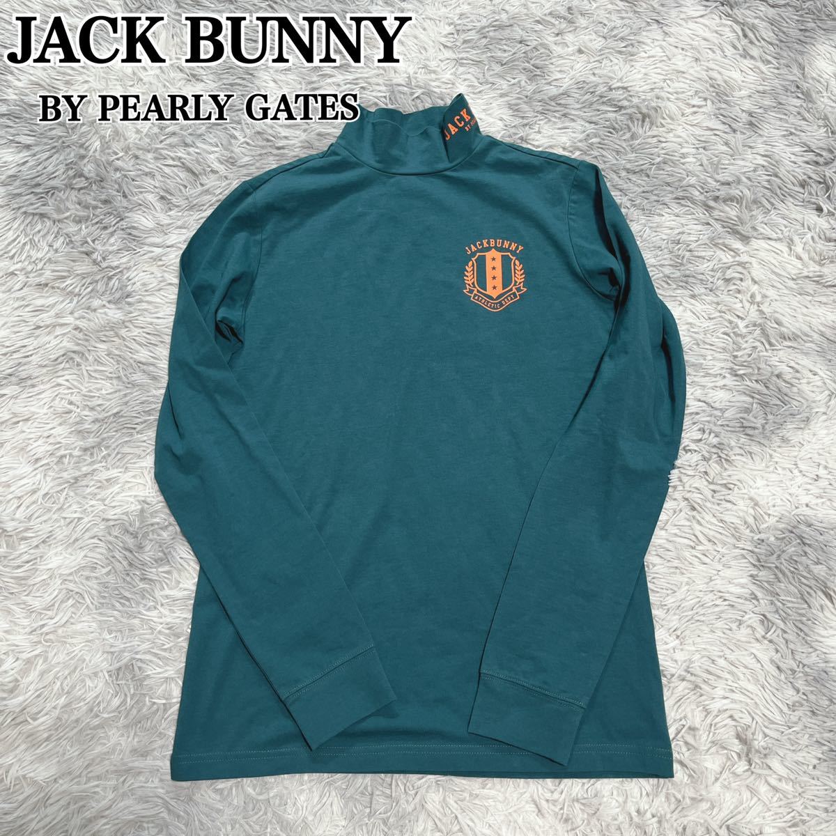 状態良 JACK BUNNY by PEARLY GATES ジャックバニー パーリーゲイツ モックネック シャツ 長袖 カットソー ロンT メンズ レディース_画像1