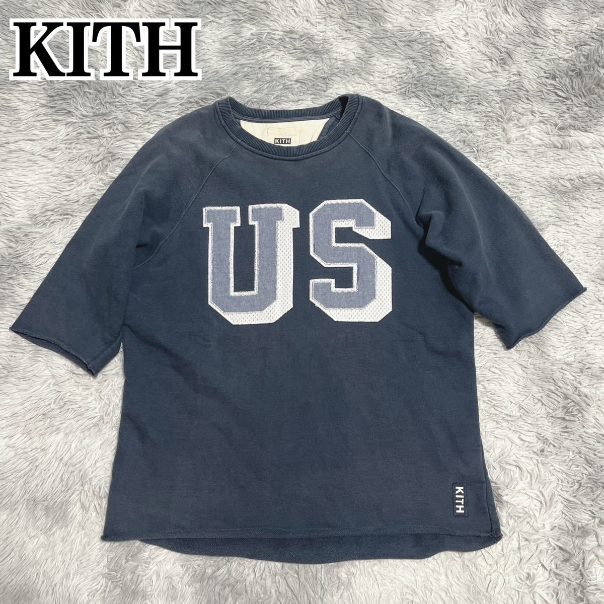 KITH キス スウェット 半袖 七分袖 オーバーサイズ メッシュワッペン メンズ レディース