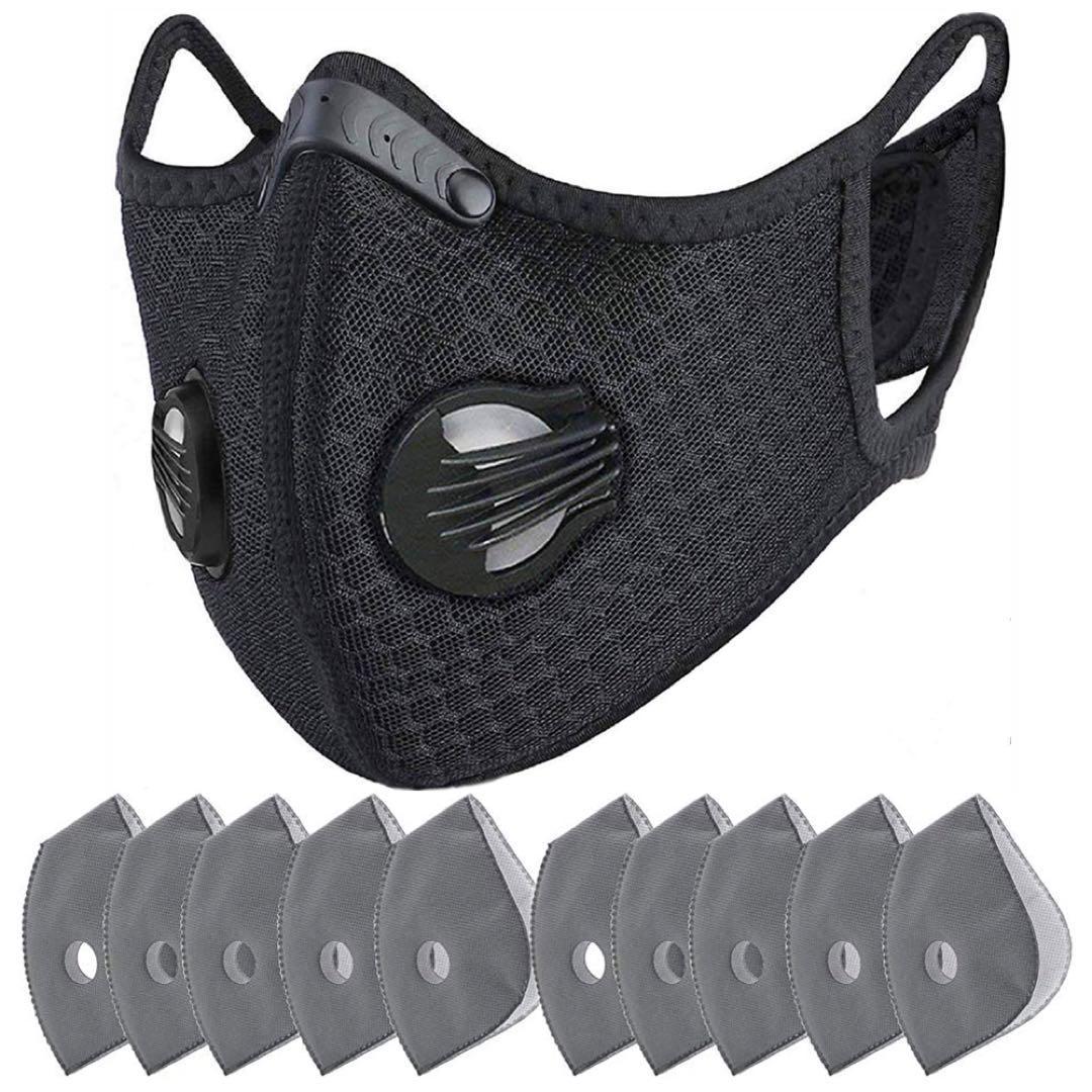 スポーツ　用　マスク　5層フィルター付き　スポーツマスク　ブラック