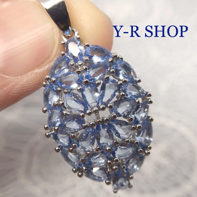  tanzanite enough. elegant pendant top * lady's necklace silver 925 stamp color stone accessory new goods Y-RSHOP wholesale 