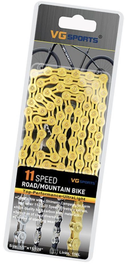 自転車 11スピード ロードマウンテン ディレイラーチェーン ゴールドの画像8