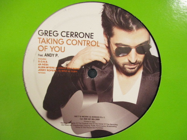 Greg Cerrone ： Taking Control Of You 12'' // ELECTRO HOUSE / 5点で送料無料_画像1