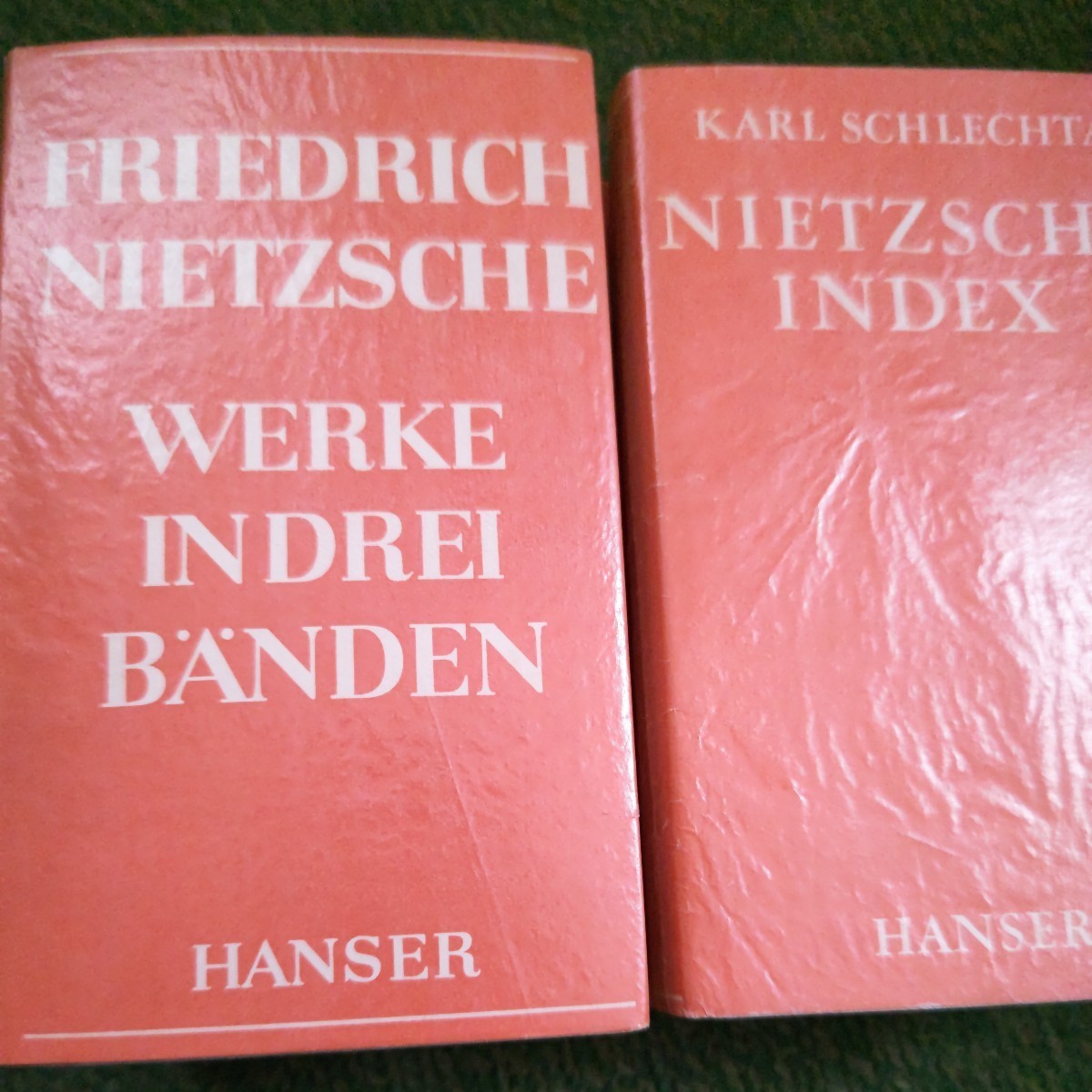 ニーチェ著作集　ドイツ語　全4巻(インデックス1巻)　WERKE IN DREI BANDEN HANSER書店　ミュンヘン　ドイツ哲学_画像1