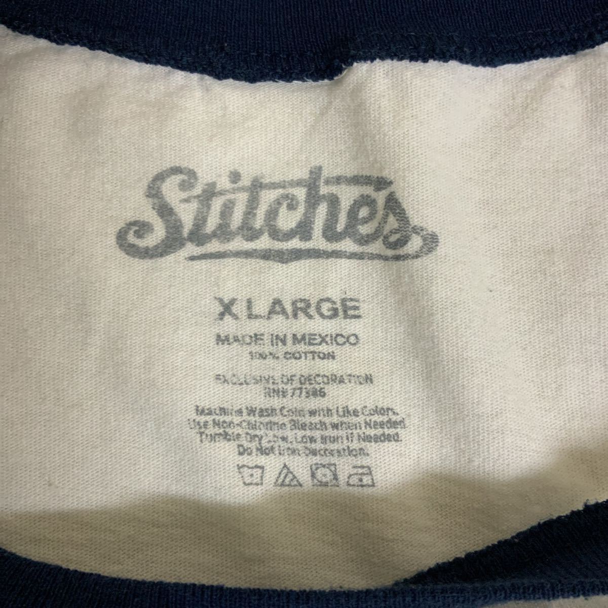 Stitches MLBニューヨークヤンキースラグランTシャツ古着メンズXL_画像3