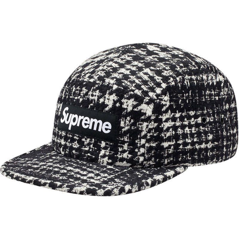 Supreme Broken Houndstooth Camp Cap Black 13aw 13fw シュプリーム キャンプ キャップ 帽子 黒 ブラック 千鳥格子_画像1