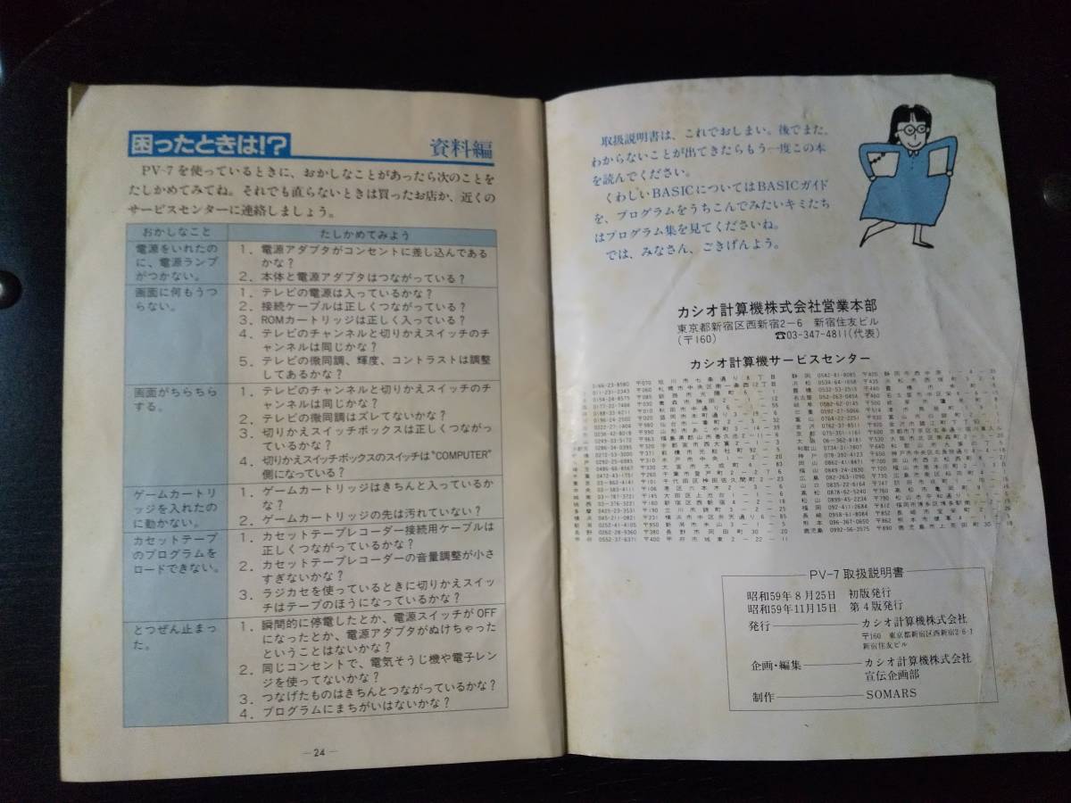 MSX CASIO『 PV-7 遊ぶ 取扱説明書 』 中古　1984年_画像5