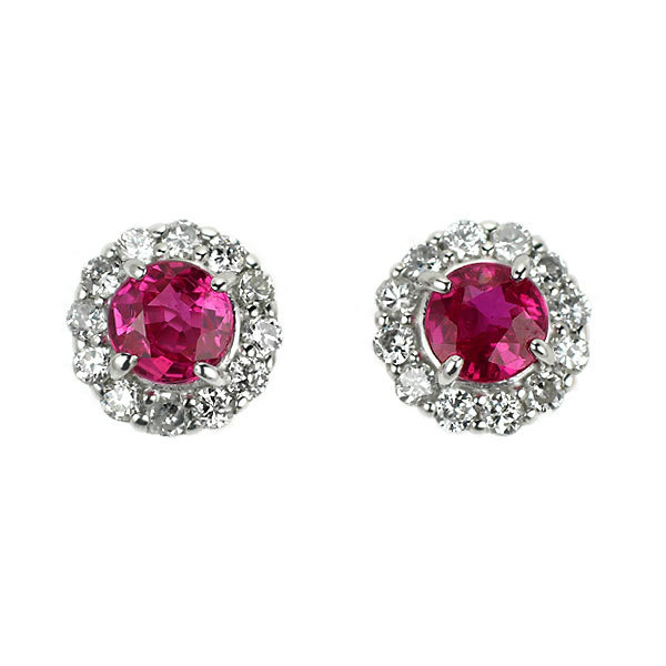 新品 Pt900 ルビー ダイヤモンド ピアス 0.37ct D0.16ct 出品4週目