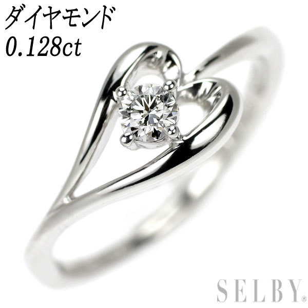 K18WG ダイヤモンド リング 0.128ct ハート 出品2週目 SELBY www