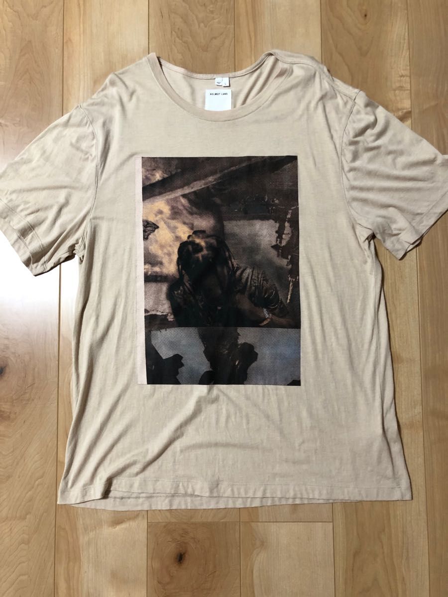 Travis Scott×Helmut Lang ヘルムートラング トラヴィス スコット　コラボ　Tシャツ ベージュ　Lサイズ