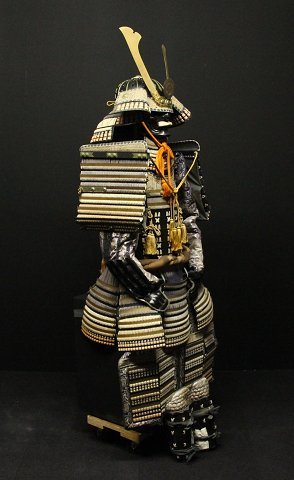☆田園☆等身大 当世具足 黒胴当世素掛 紺・白・茶 鎧兜一式 鎧立 鎧櫃