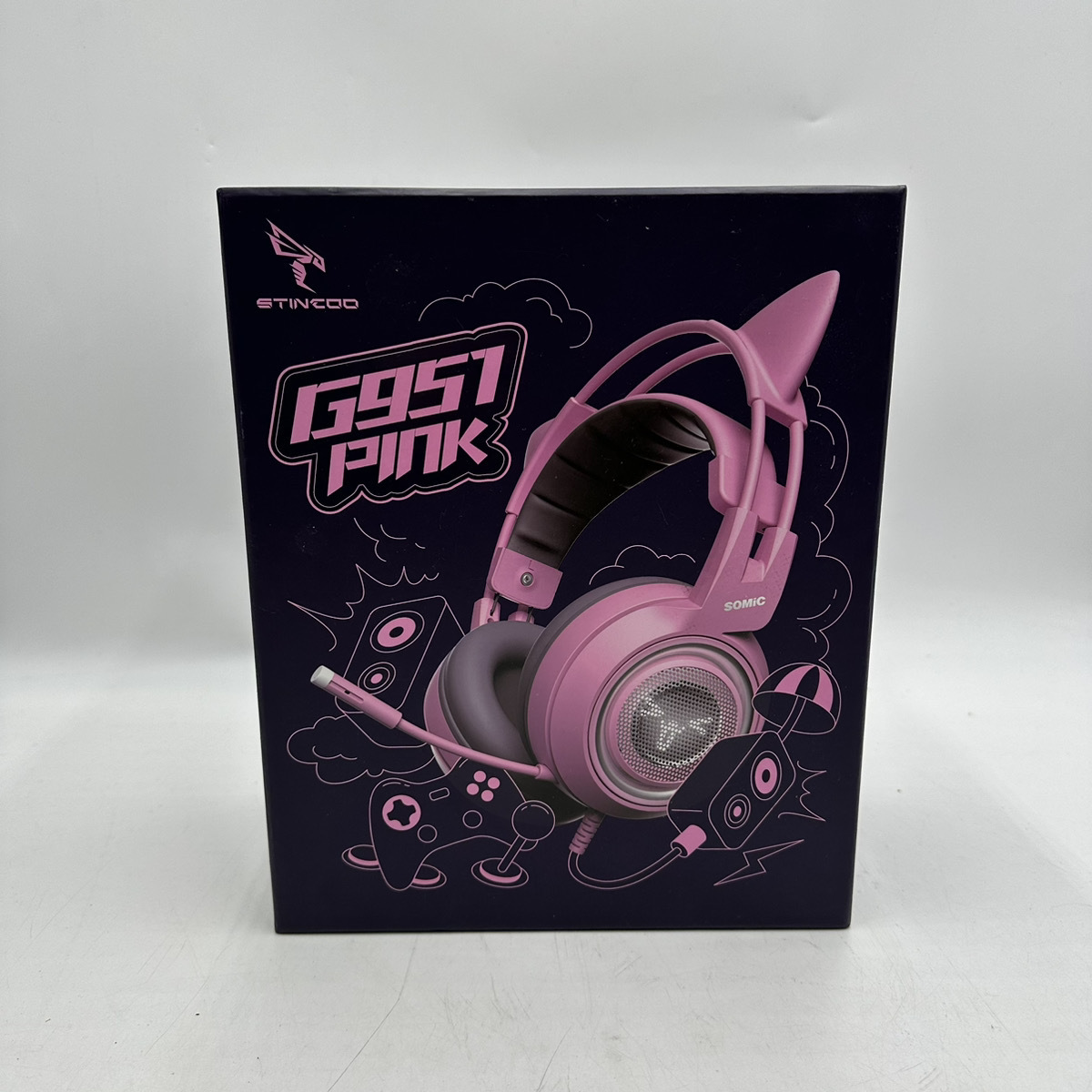 箱付き】猫耳SOMIC G951-PINK ゲーミングヘッドセット ヘッドセット